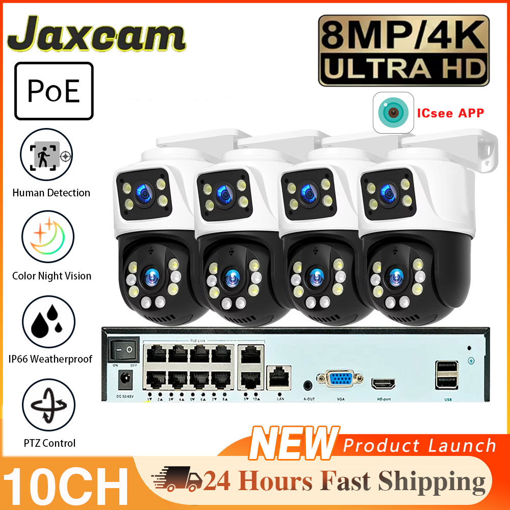 Home Security Systems With Cameras - 10CH POE NVR 8MP HD Human