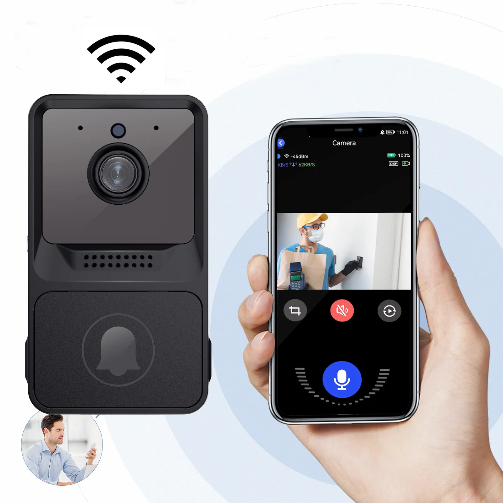 Wireless Doorbell Camera Wifi  – Home Security Ring Camera recenzja i cena
