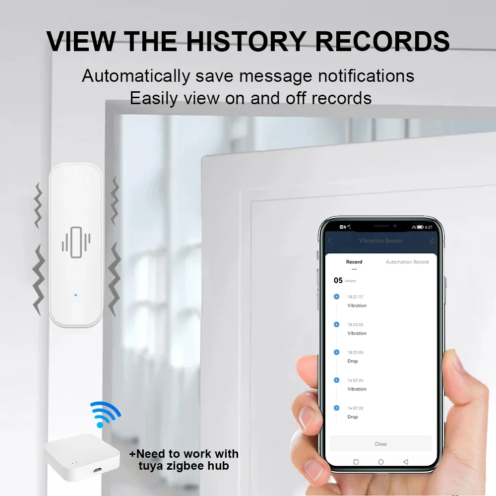 Smart ZigBee Vibration Sensor  – Home Security Device recenzja i cena