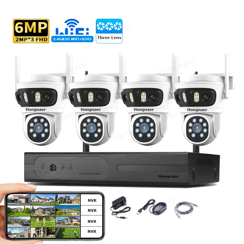 2026 Hongnaer 6MP 4CH 3 Lens 2 – Home Security Systems With Cameras recenzja i cena