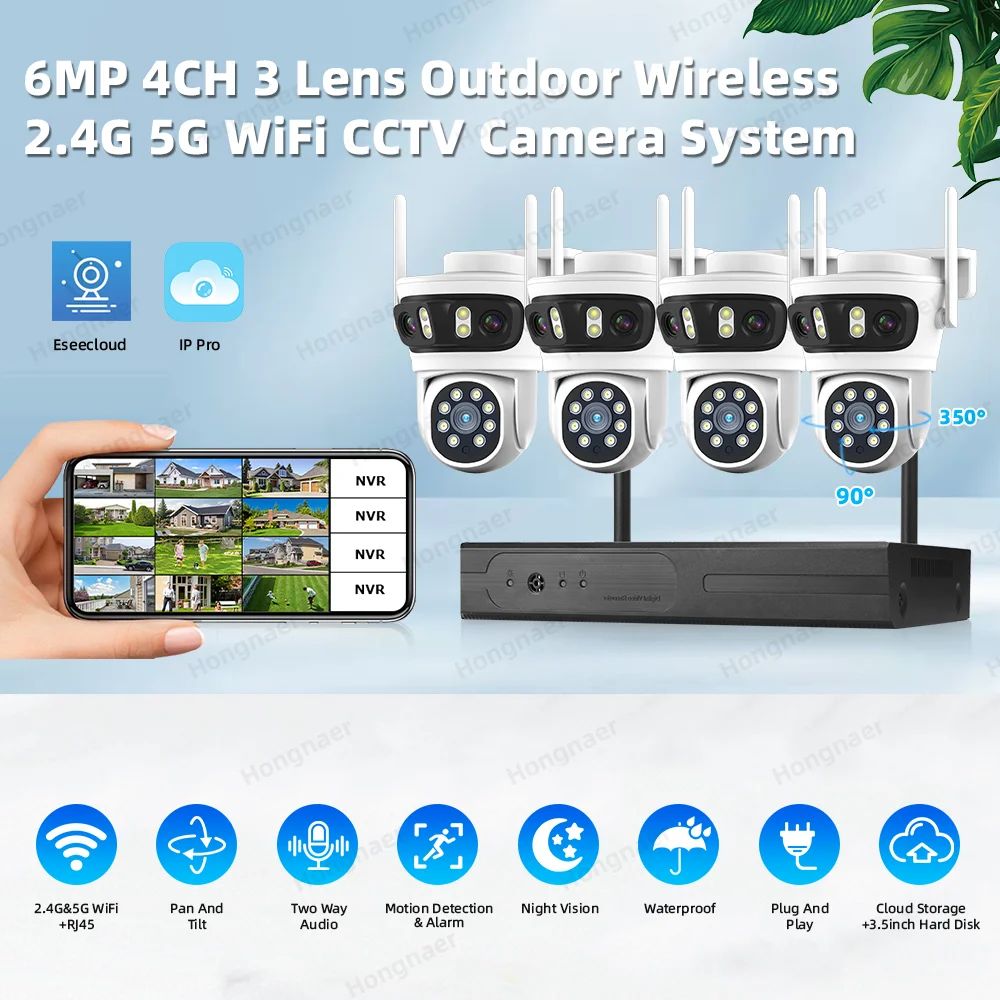 2026 Hongnaer 6MP 4CH 3 Lens 2 – Home Security Systems With Cameras recenzja i cena