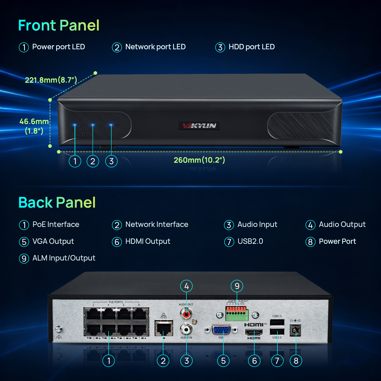 Vikylin 4K NVR UP to 12MP 8CH  – Home Security Systems With Cameras recenzja i cena