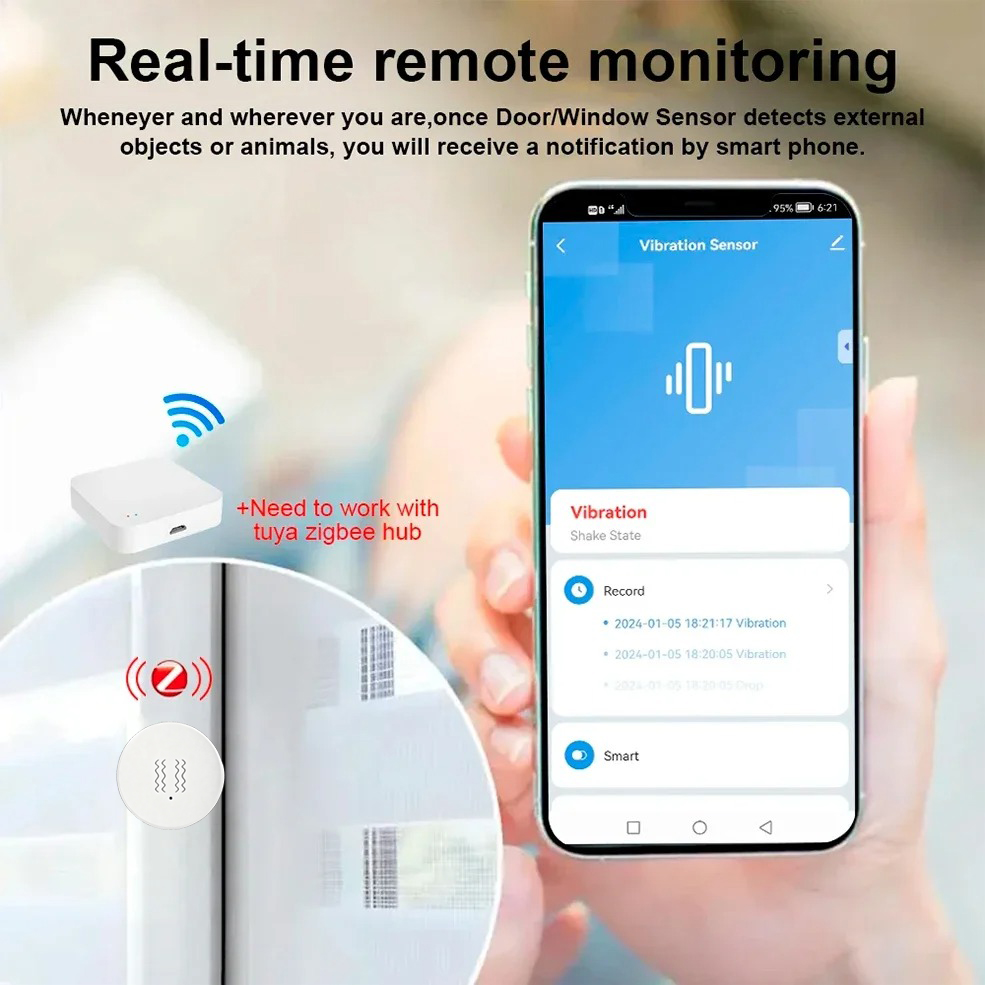 Tuya Zigbee Smart Vibration Se – Home Security Alarm recenzja i cena