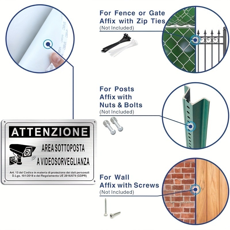 Italian Security Sign 20X30cm  – Home Security Camera recenzja i cena