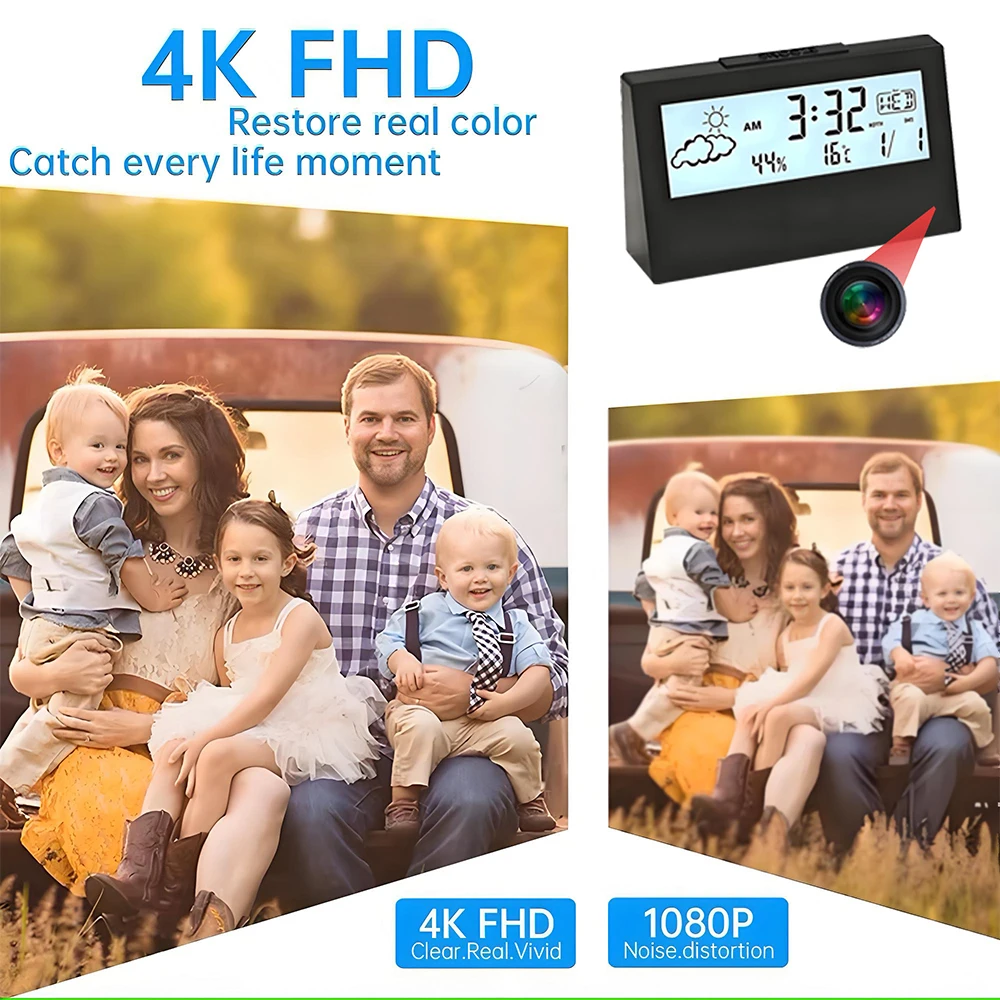 4K WiFi Clock Camera with Moti – Home Security Technician recenzja i cena